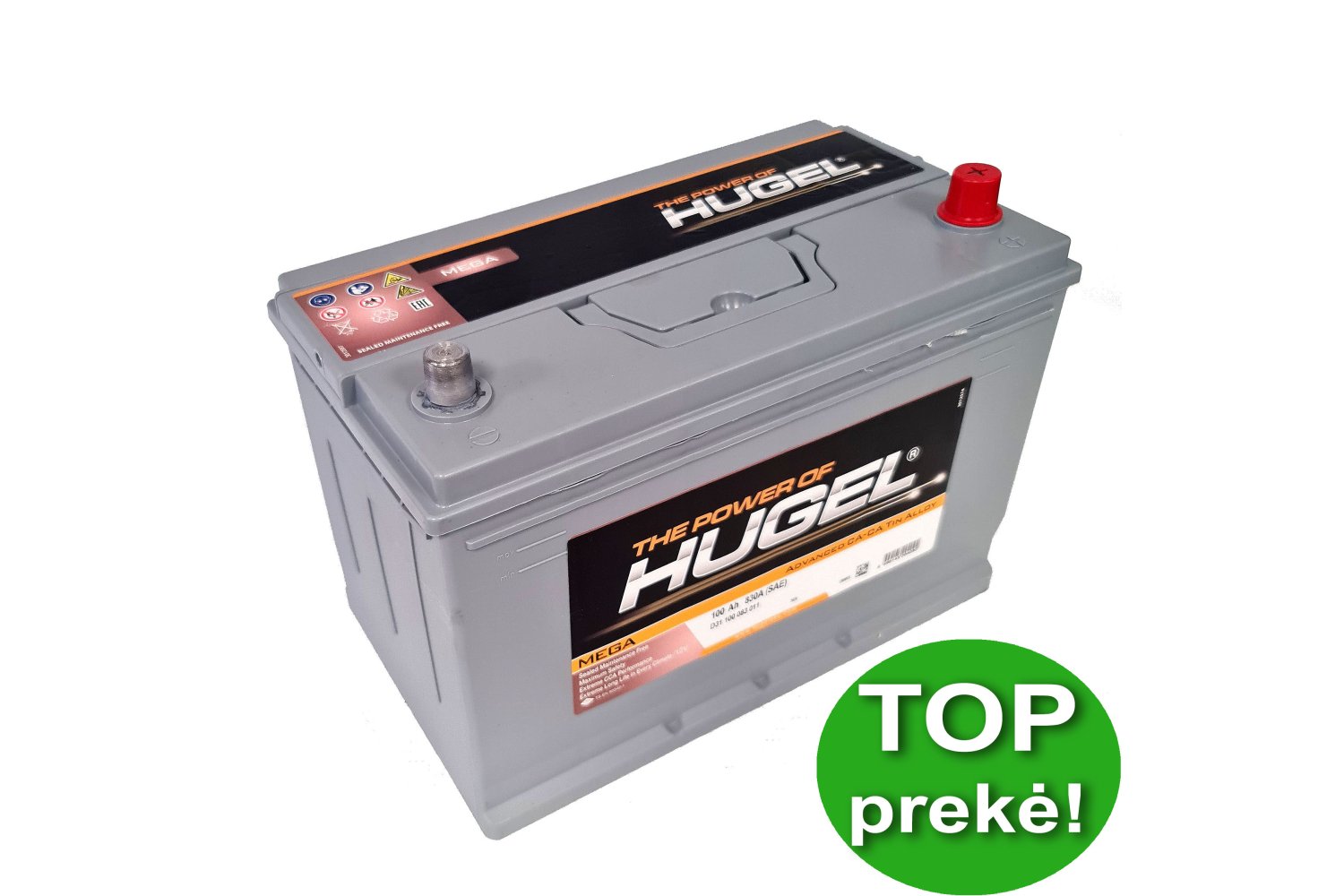 Hugel 100 Ah 830 A Japan - / +