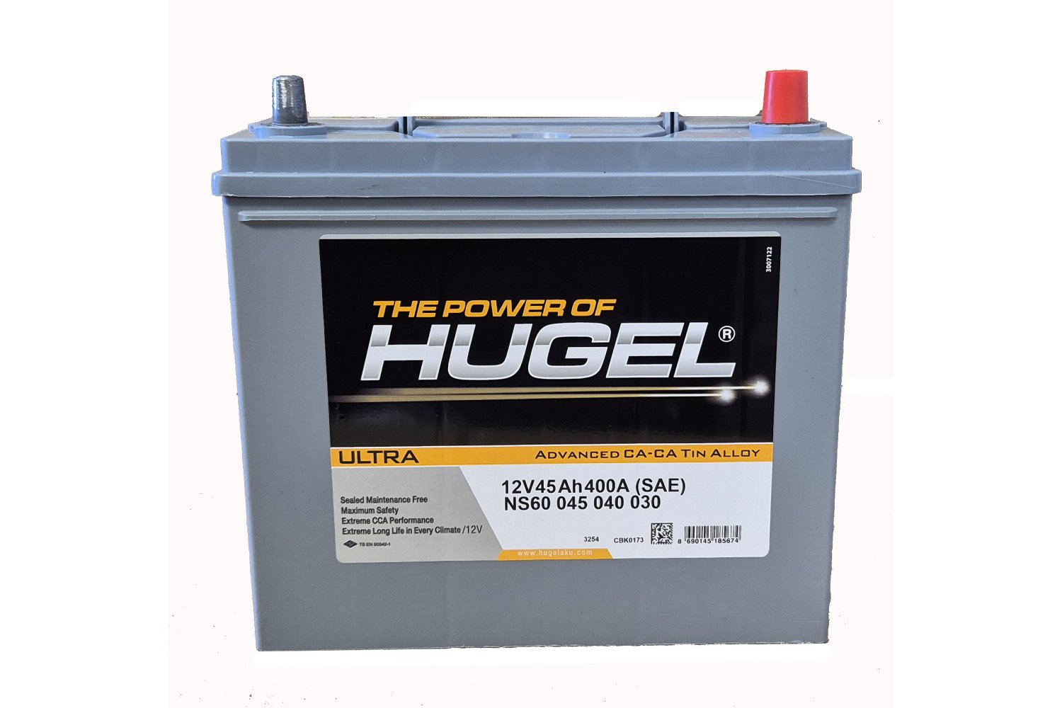 Hugel 45 Ah 400 A (EN) - /+