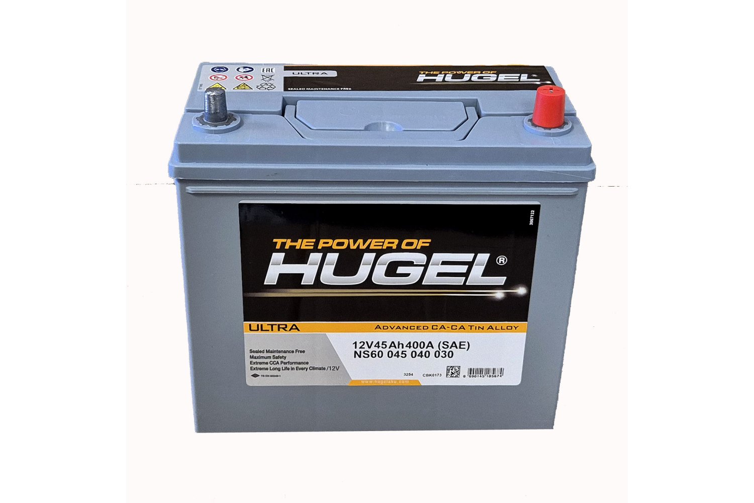 Hugel 45 Ah 400 A (EN) - /+