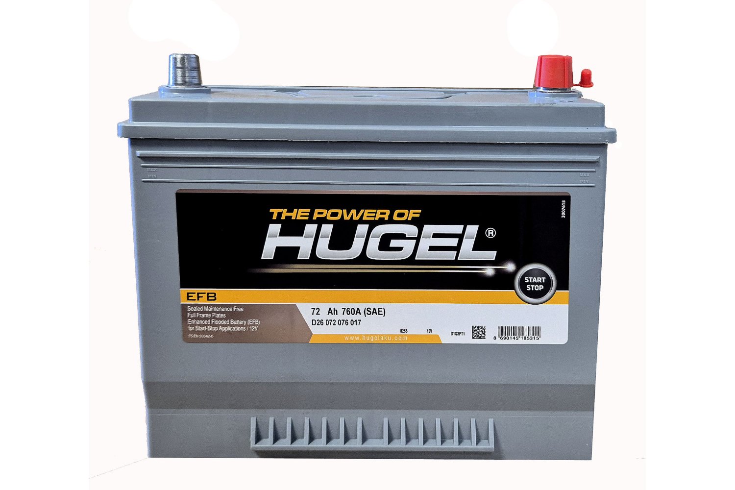 Hugel 72 Ah 760A EFB -/+